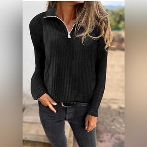 Simon’s Contemporaine cotton wool blend ribbed quarter zip sweater medium